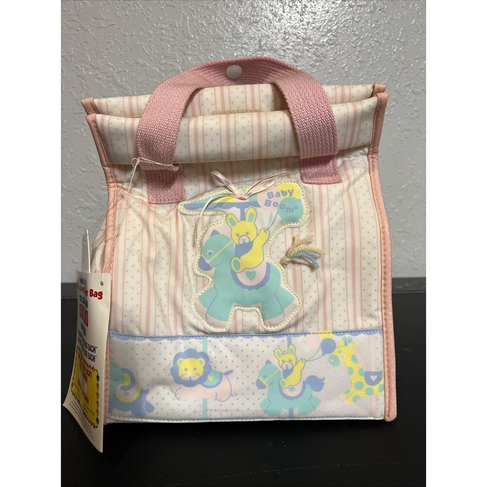 Vintage Baby Boom Diaper Bag Animals NWT Pink
